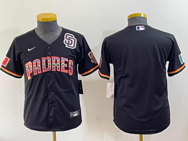Youth San Diego Padres blank black Nike 2025 MLB Jersey 008